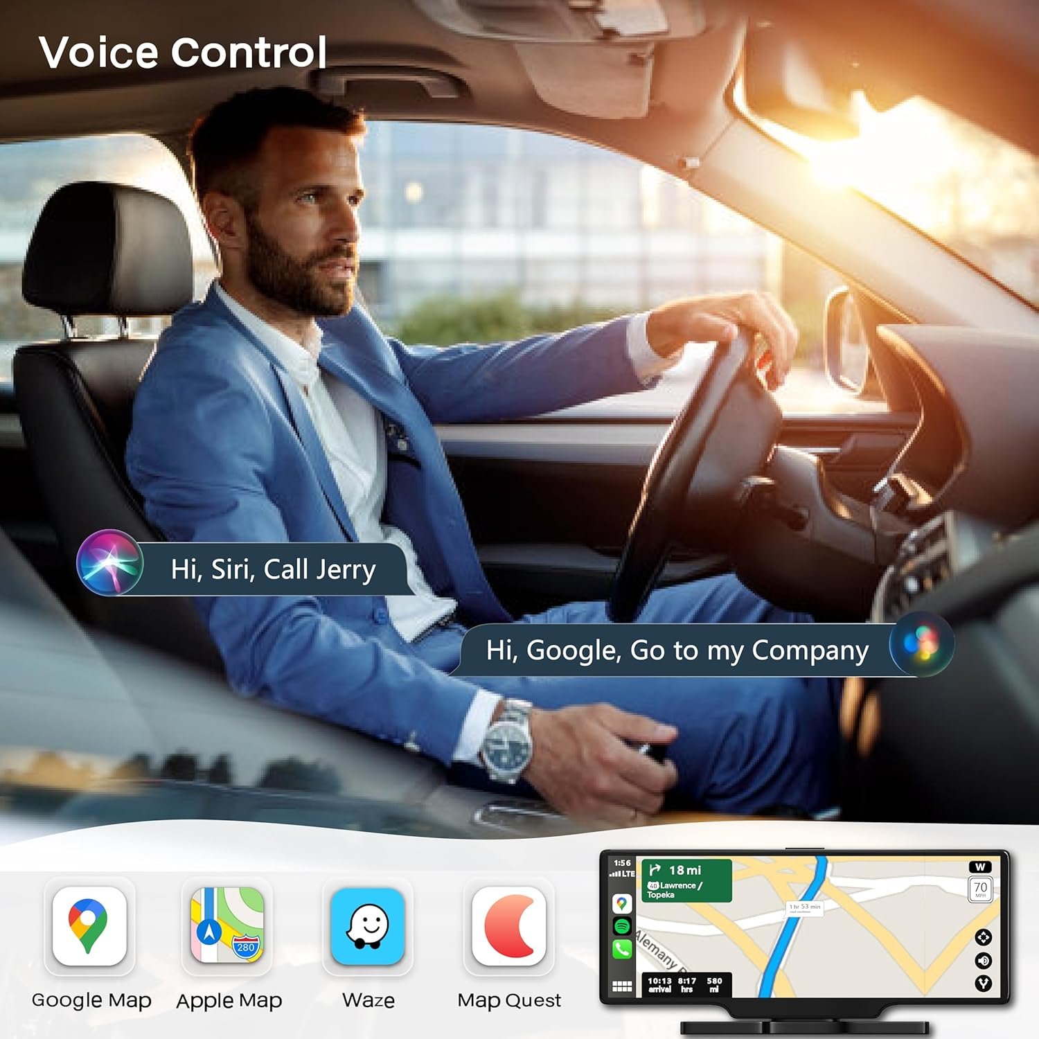 1080P Wireless Carplay Stereo with 4K Dash Cam,10.26 Carplay/ Android Auto Car Touch Screen,GPS,Mirror Link,FM,Bluetooth